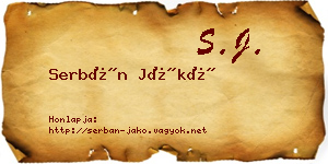 Serbán Jákó névjegykártya